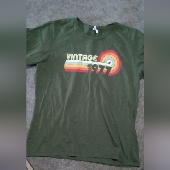 Port and Company Tops - Port and Company Green Tee with Retro Design